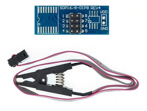 Imagen 2 de 5 de Set Programador Usb Ch341a Soic8 Sop8 Flash Eeprom Bios