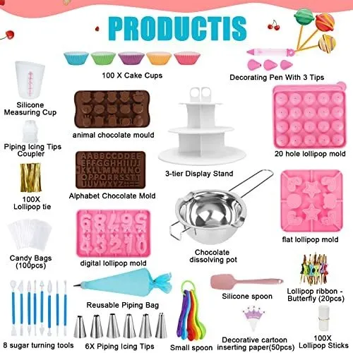 Kit Para Hacer Tartas, 618 Piezas, Con 5 Juegos De Moldes De
