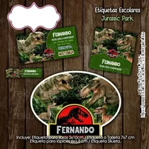 Busca kit imprimible etiquetas escolares jurassic park a la venta en Perú.   Perú