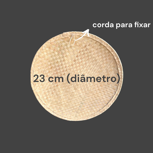 Kit 3 Peneiras Palha Carnaúba Composição Painel Parede 23 Cm