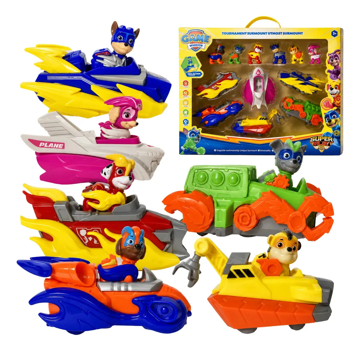 Kit 6 Carrinhos Fricção Patrulha Canina Com 6 Personagens Colorido