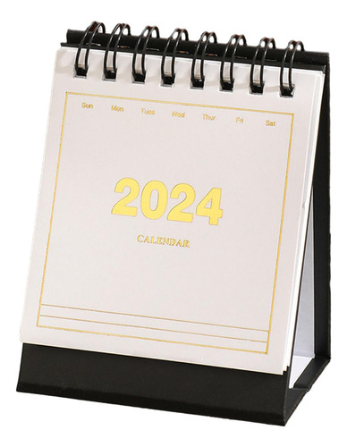 Calendario 2024 Calendario De Escritorio Blanco Sobre Negro