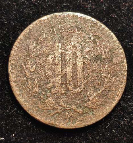 Moneda 10 Centavos Monograma 1920 Baja Condición 