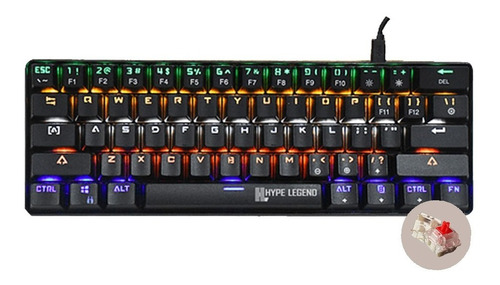 Teclado Mecánico Hype Legend - Rebel Rgb, Red Switch, Negro