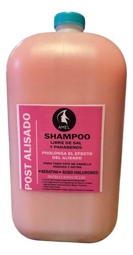 Shampoo Post Alaciado Libre De Sal Y Parabenos 4 Lts