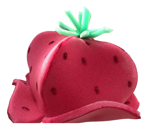 Gorro Cotillón En Goma Espuma Frutillitas Disfraces Fiesta Fucsia