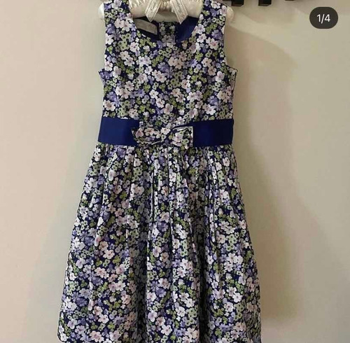 Vestido Flores Niña Azul