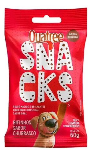 Kit 3 Bifinhos Snack Quatree Para Cães - Sabor Churrasco 60g