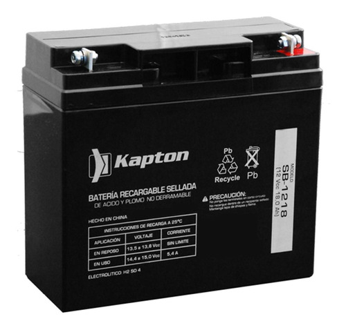 Bateria Recargable Acido Sellada 12v-18a Kapton Sb-1218