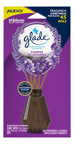 Aromatizante Varitas De Ambiente Glade Lavanda 100ml