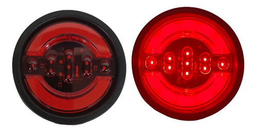 Foco Led Rojo Luz Trocha Freno 5 Pulgadas Redondo Bivoltaje