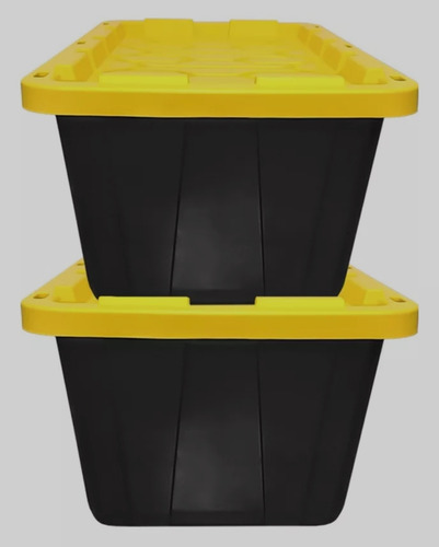 2 Cajas Almacenamiento Organizadora 102lts Resistente Tapa