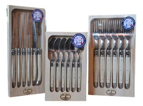 Set De 12 Cuchillos+12 Tenedores + 12 Cucharas P/té Laguiole