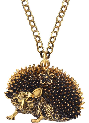 Bonsny Declaración Vintage Minial Hedgehog Collares Colgante