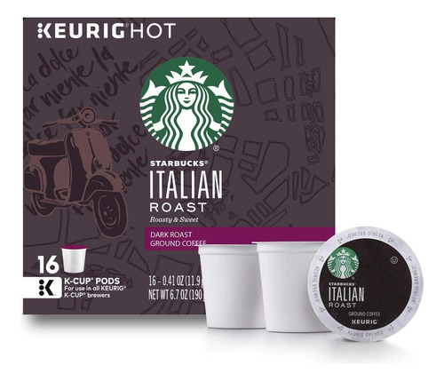 Keurig K-cup Pod Starbucks Italian Roast Coffee - Paquete De