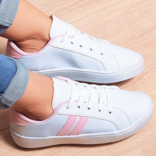 Tenis Feminino Casual Star Sapatenis Branco Leve Confortável