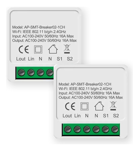 Smart Switch Mini Interruptor Inteligente Wi-fi Kit 2 Peças