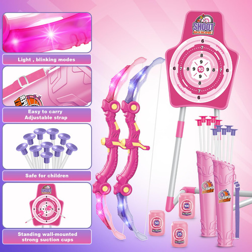 Set Tiro Con Arco Iluminado Para Niñas De 5 A 10 Años 2 Arco