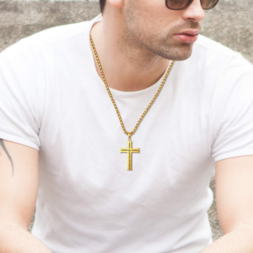 Collar Con Colgante De Cruz Cupimatch Filipenses 4:13, Joyer