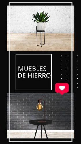 Macetero Hierro Con Maceta Industrial Moderno Premium