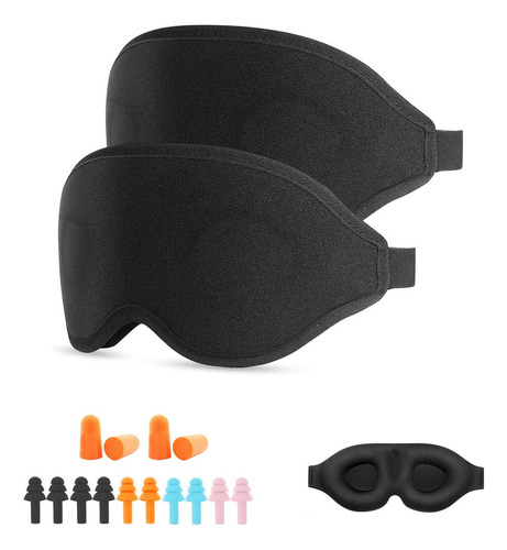 2 Piezas De Antifaz 3d Ajustables Con 7par Tapón