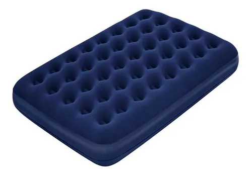 Colchón Inflable 1 Plaza + Bomba De Aire Portátil Práctico