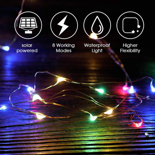 Paquete De 6 Luces Led De Alambre De Cobre Alimentado Por En