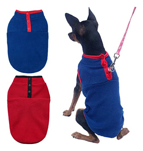 Paquete De 2 Chalecos De Forro Polar Para Perros, Chaqueta C