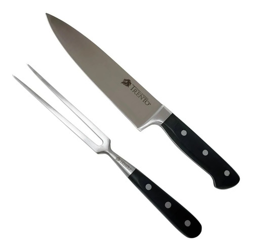 Imagen 5 de 10 de Juego Set Trento Asado Cuchillo 20 Cm + Tenedor Trinche
