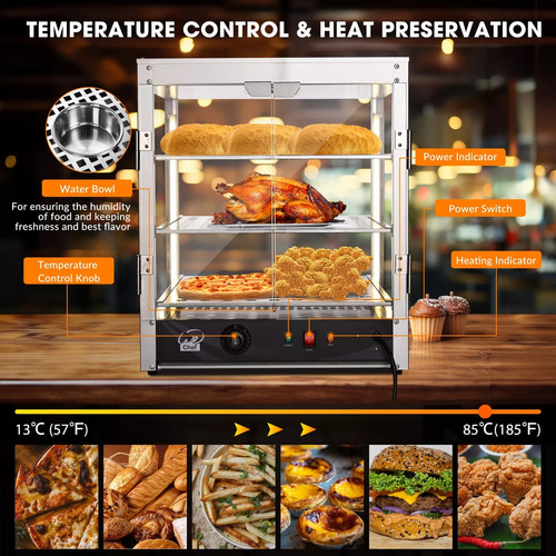 Vitrina Caliente Exhibidor De Pizza Comida 20''