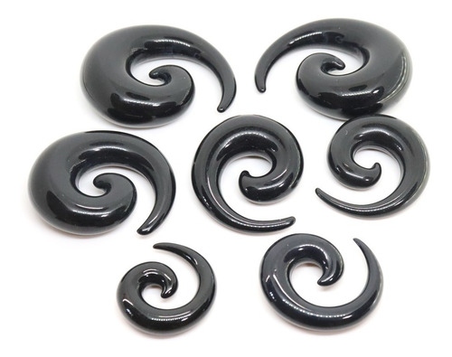 Alargador Espiral Acrílico Branco Ou Preto