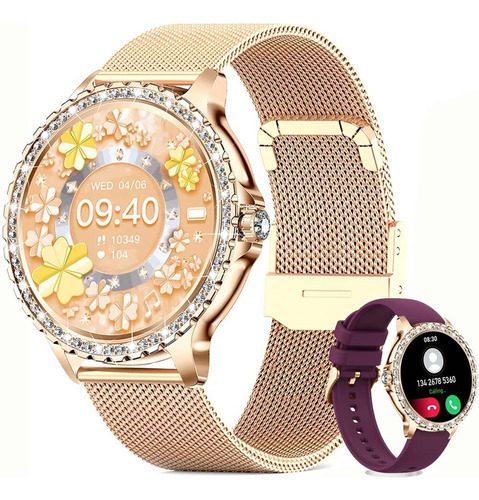 Diamantes Relojes Inteligentes Mujer Con Llamada Bluetooth