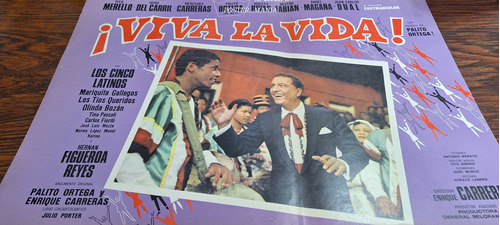Poster N° 2 Viva La Vida Palito  Hugo Del Carril  Año 1969