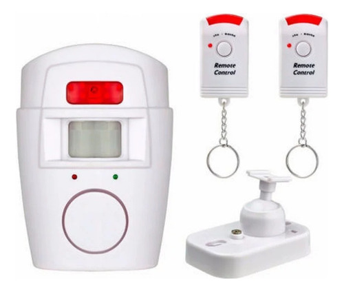 Kit Alarme Residencial Sensor De Presença S/ Fio Sirene Cor Branco