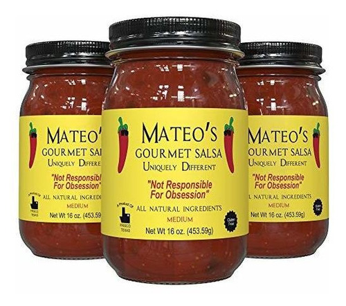 Salsa - Mateo Gourmet Salsa, Medio De 16 Onzas (paquete De 3