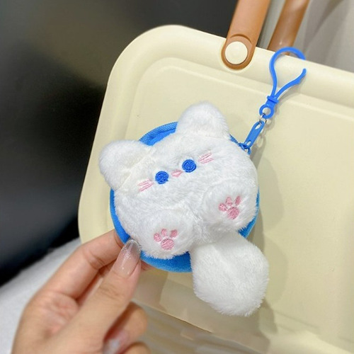 Monedero De Felpa Con Forma De Gato De Cola Larga, Regalos P