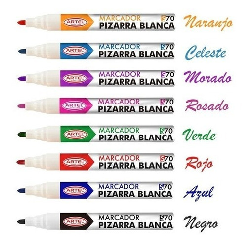 Pack 8 Colores Marcador / Plumones Pizarra Artel