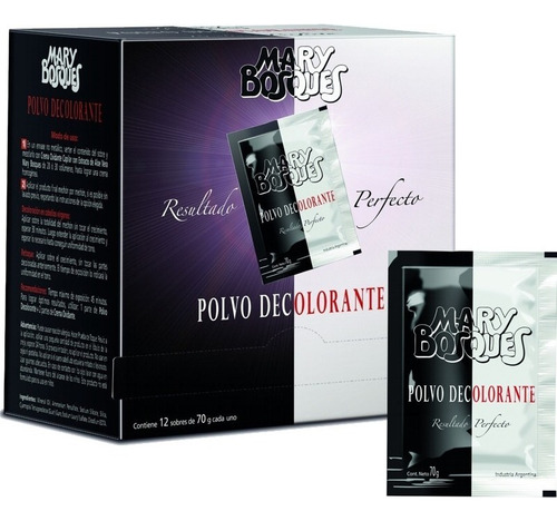 Polvo Decolorante Mary Bosques Caja 12 Sobres X 70 Grs C/u Tono Sin tono