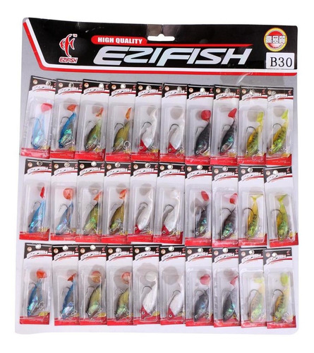 30pcs Tout Shad Silicona Señuelos Suaves Cebos De Pesca