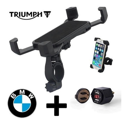 Soporte De Moto Para Celular + Toma Usb Hella Bmw Usb 2,1amp