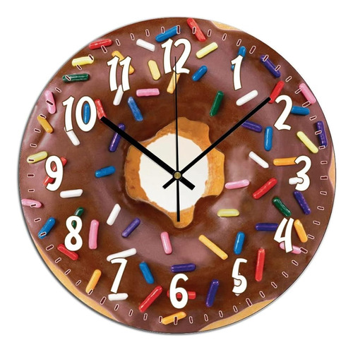 ~? Aroggeld Donuts De Chocolate Reloj De Pared Rústico Comid