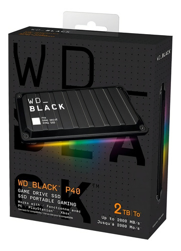 WD Black P40 RGB 2TB SSD Externo M.2 2280 Negro