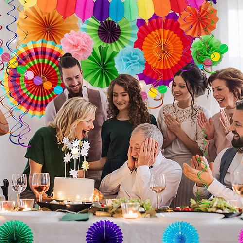 Abanicos De Papel Para Decorar Fiesta Con Temática Mexicana