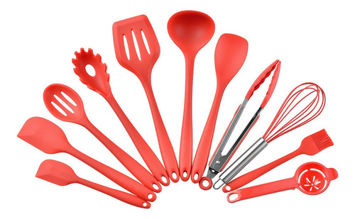 10 Pcs Utensilios De Cocina De Silicona Juego Antiadherente