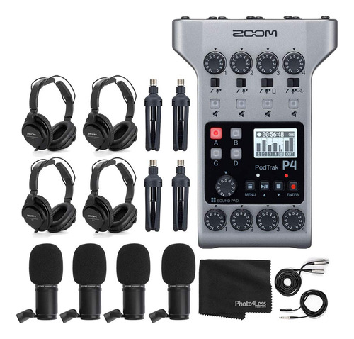 Grabadora Podcast Porttil Zoom Podtrak P4 + Mic Zoom M-1 + A