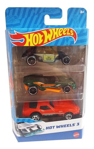 Hot Wheels Pack X3 Vehiculos Auto Mattel Hw K5904