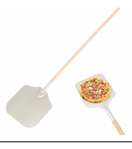 Pala Para Pizza Aluminio Mango De Madera Grande 1.3m Horno Color Café