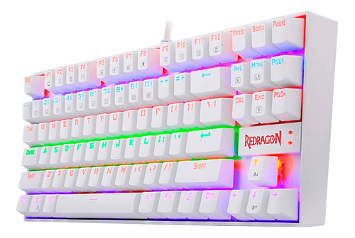Teclado Gamer Redragon Kumara K552 Rainbow, Switch Red,white Color del teclado Blanco Idioma Español Latinoamérica
