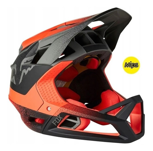 Capacete Fechado Fullface Bike Mtb Fox Proframe Vapor Mips Cor Vermelho/Branco Tamanho P