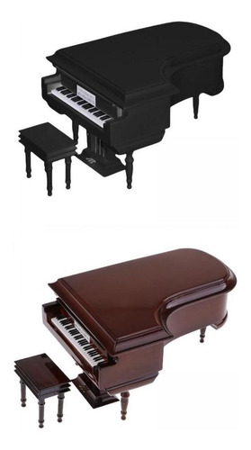 2x Mini Piano Modelo Madera Decorativa+plástico Para